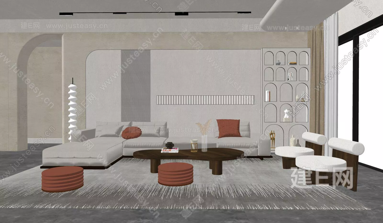 MODERN LIVING ROOM - SKETCHUP 3D SCENE - ENSCAPE - 111297836