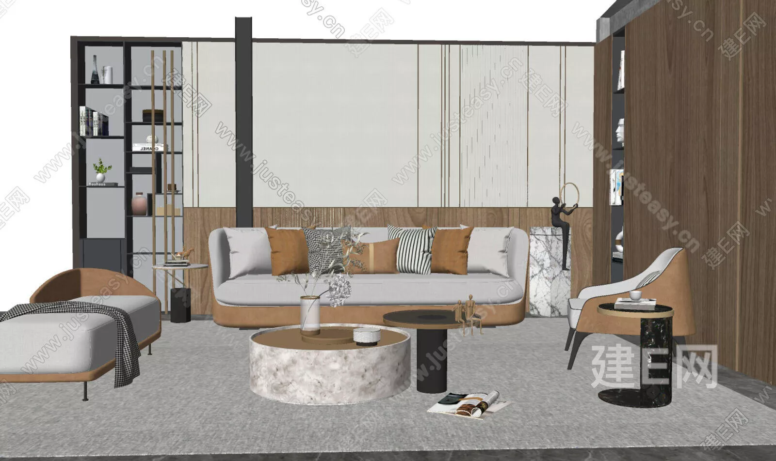 MODERN LIVING ROOM - SKETCHUP 3D SCENE - ENSCAPE - 112477613