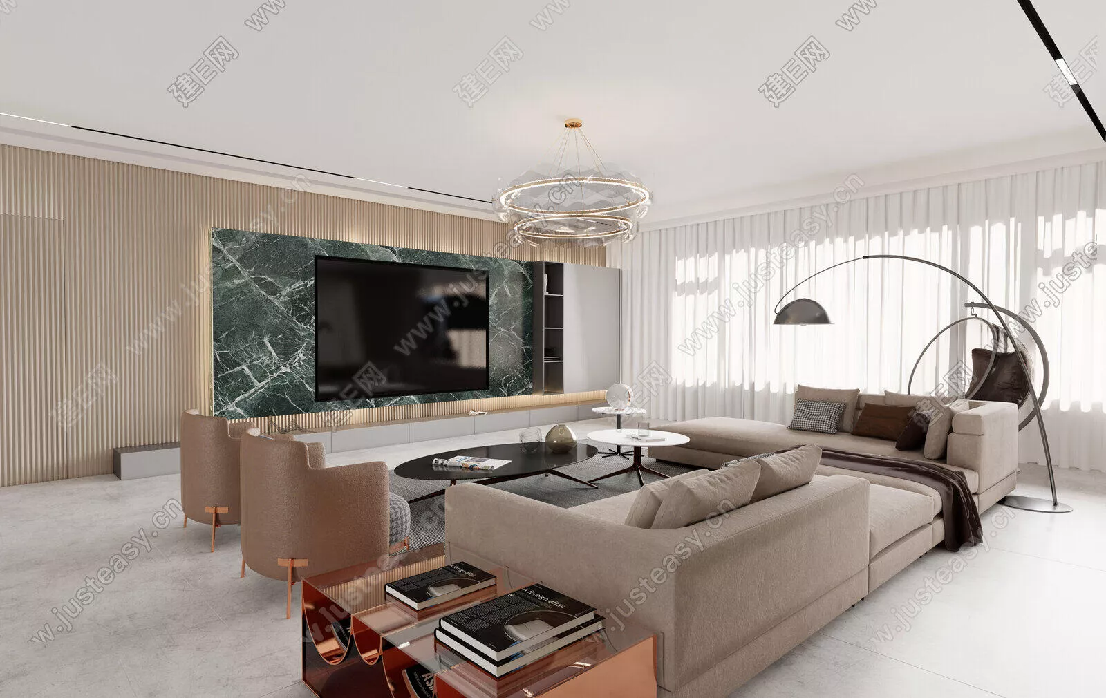 MODERN LIVING ROOM - SKETCHUP 3D SCENE - ENSCAPE - 112674813