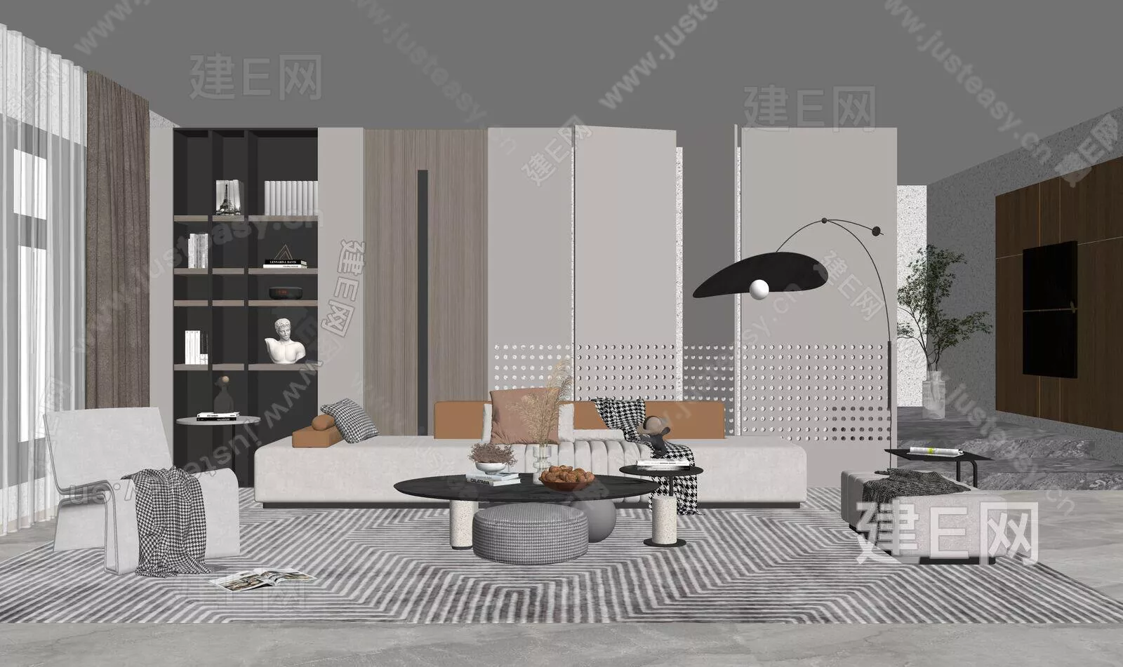 MODERN LIVING ROOM - SKETCHUP 3D SCENE - ENSCAPE - 112739767