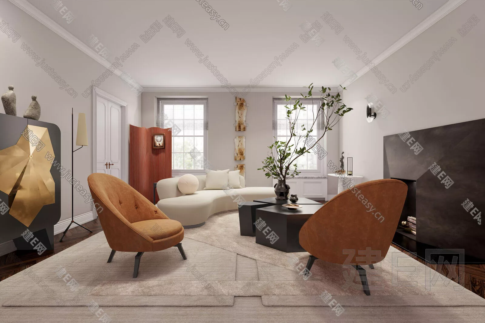 MODERN LIVING ROOM - SKETCHUP 3D SCENE - ENSCAPE - 114836841