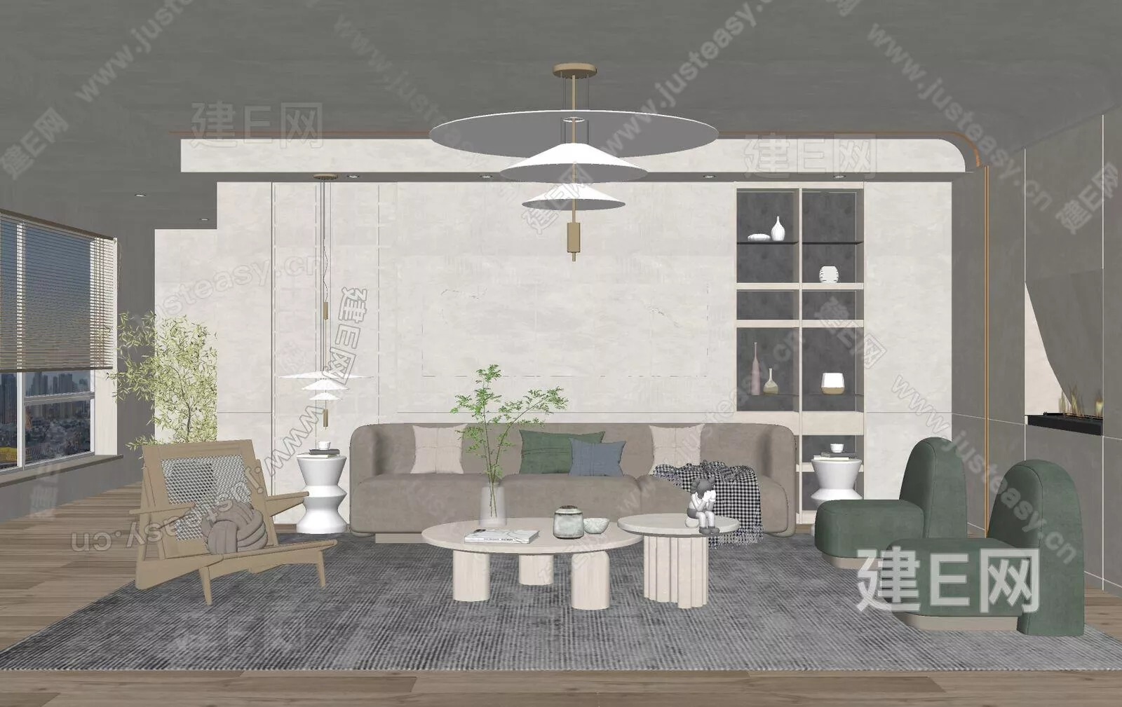 MODERN LIVING ROOM - SKETCHUP 3D SCENE - ENSCAPE - 114836869