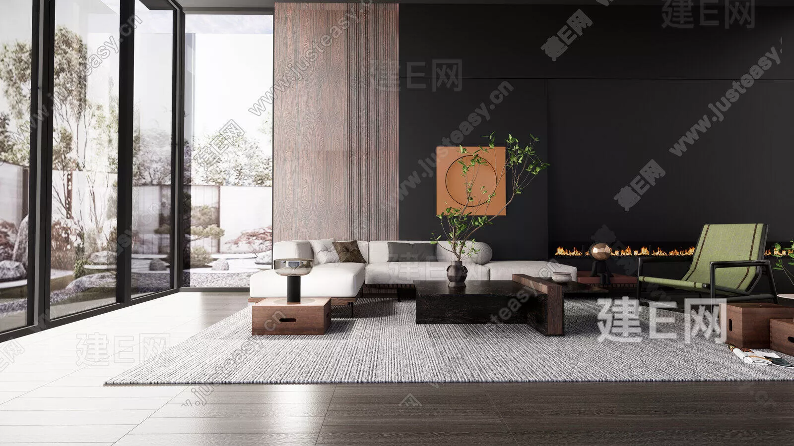 MODERN LIVING ROOM - SKETCHUP 3D SCENE - ENSCAPE - 116606752