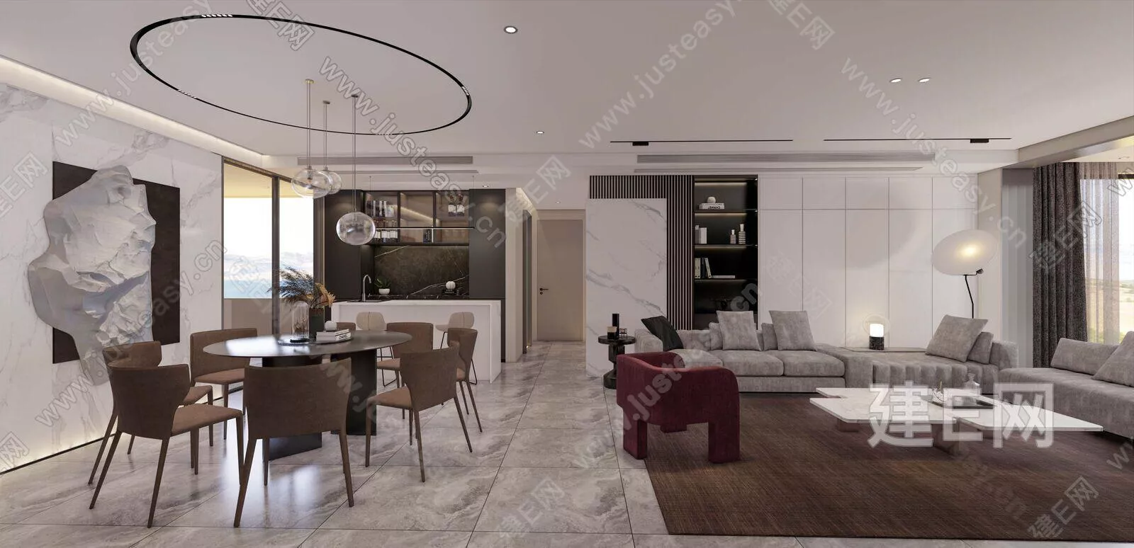 MODERN LIVING ROOM - SKETCHUP 3D SCENE - ENSCAPE - 116802834