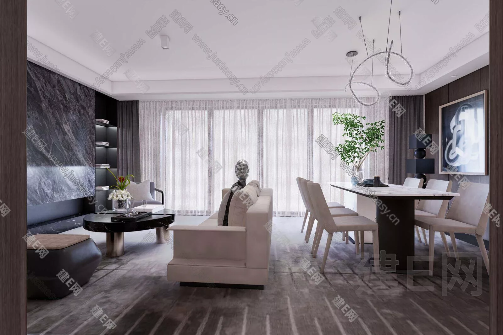 MODERN LIVING ROOM - SKETCHUP 3D SCENE - ENSCAPE - 116802837