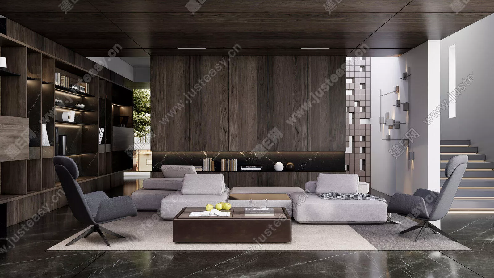 MODERN LIVING ROOM - SKETCHUP 3D SCENE - ENSCAPE - 117131038