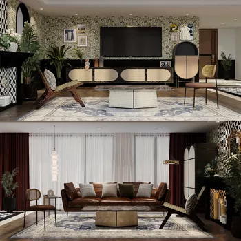 MODERN LIVING ROOM - SKETCHUP 3D SCENE - ENSCAPE - ID10118