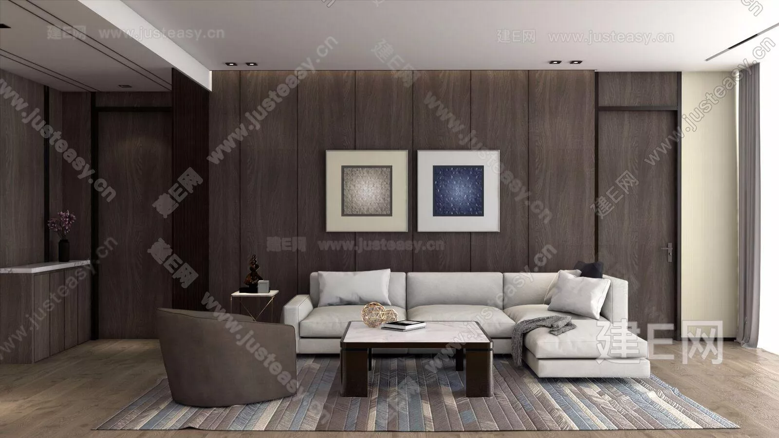 MODERN LIVING ROOM - SKETCHUP 3D SCENE - VRAY - 105005393