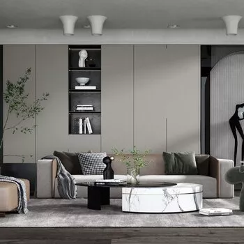 MODERN LIVING ROOM - SKETCHUP 3D SCENE - VRAY - ID10177