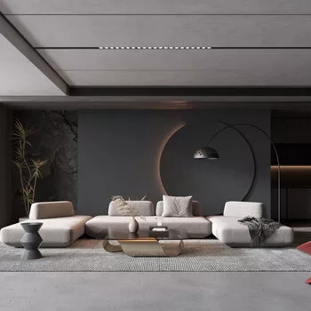 MODERN LIVING ROOM - SKETCHUP 3D SCENE - VRAY - ID10185