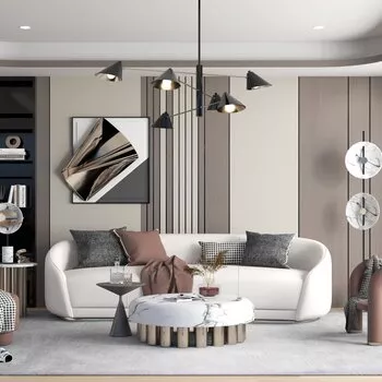 MODERN LIVING ROOM - SKETCHUP 3D SCENE - VRAY - ID10206