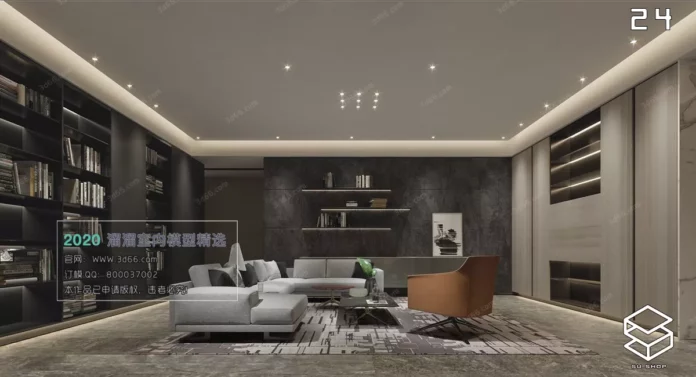 MODERN LIVING ROOM - SKETCHUP 3D SCENE - VRAY OR ENSCAPE - ID10228