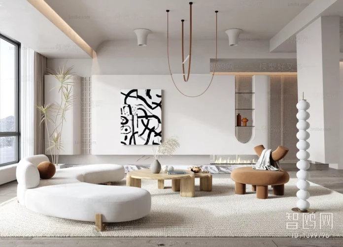 MODERN LIVING ROOM - SKETCHUP 3D SCENE - VRAY OR ENSCAPE - ID10247