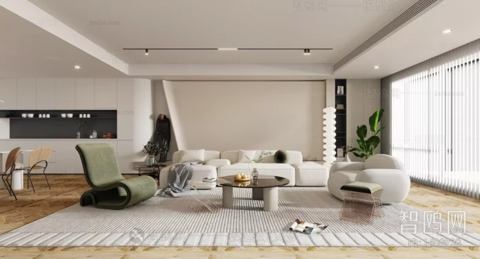 MODERN LIVING ROOM - SKETCHUP 3D SCENE - VRAY OR ENSCAPE - ID10257