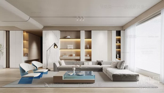 MODERN LIVING ROOM - SKETCHUP 3D SCENE - VRAY OR ENSCAPE - ID10310