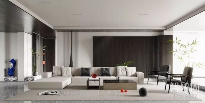 MODERN LIVING ROOM - SKETCHUP 3D SCENE - VRAY OR ENSCAPE - ID10316