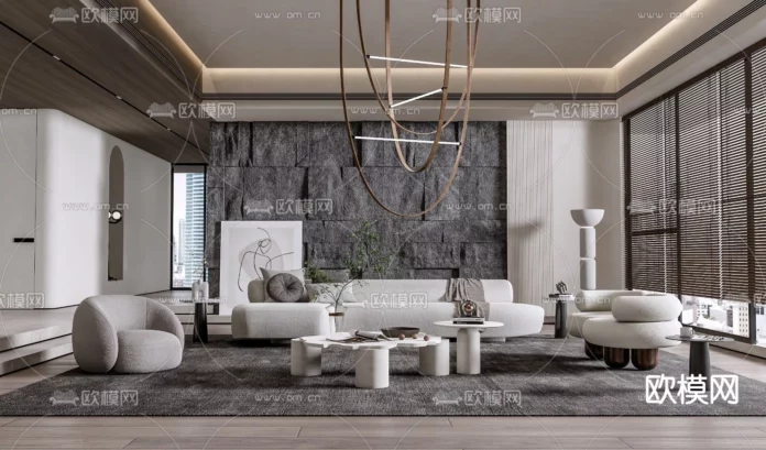 MODERN LIVING ROOM - SKETCHUP 3D SCENE - VRAY OR ENSCAPE - ID10334