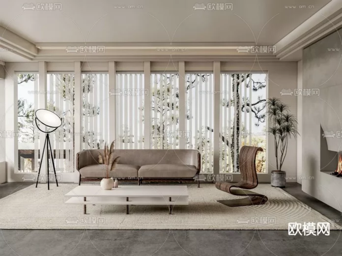 MODERN LIVING ROOM - SKETCHUP 3D SCENE - VRAY OR ENSCAPE - ID10339