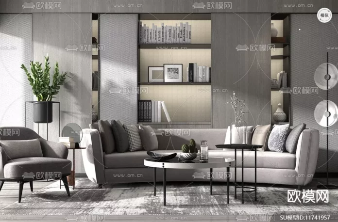 MODERN LIVING ROOM - SKETCHUP 3D SCENE - VRAY OR ENSCAPE - ID10341