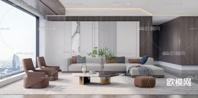 MODERN LIVING ROOM - SKETCHUP 3D SCENE - VRAY OR ENSCAPE - ID10347