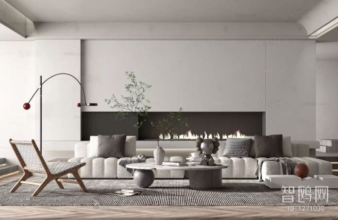 MODERN LIVING ROOM - SKETCHUP 3D SCENE - VRAY OR ENSCAPE - ID10376