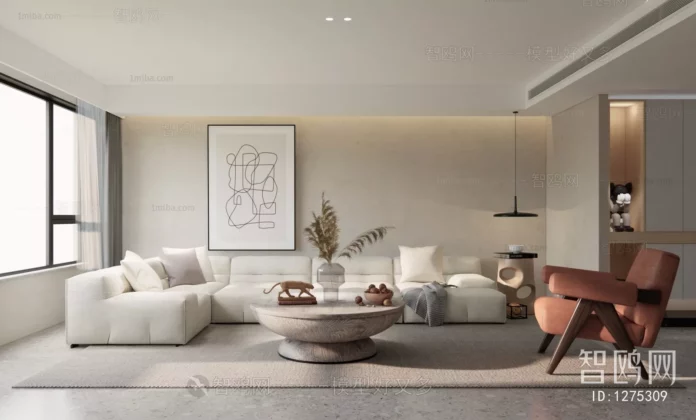 MODERN LIVING ROOM - SKETCHUP 3D SCENE - VRAY OR ENSCAPE - ID10377