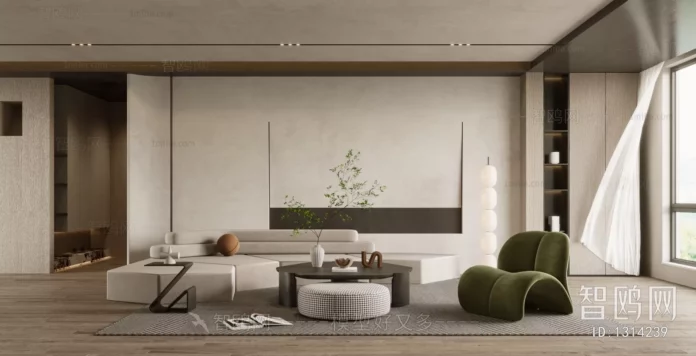 MODERN LIVING ROOM - SKETCHUP 3D SCENE - VRAY OR ENSCAPE - ID10384