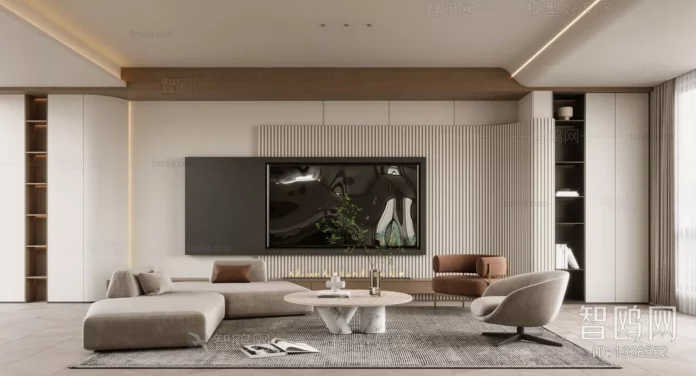 MODERN LIVING ROOM - SKETCHUP 3D SCENE - VRAY OR ENSCAPE - ID10388