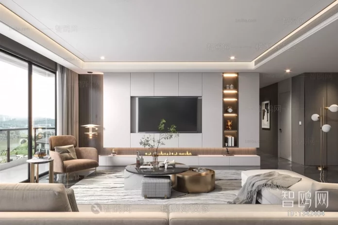 MODERN LIVING ROOM - SKETCHUP 3D SCENE - VRAY OR ENSCAPE - ID10400