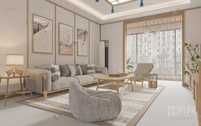 MODERN LIVING ROOM - SKETCHUP 3D SCENE - VRAY OR ENSCAPE - ID10402