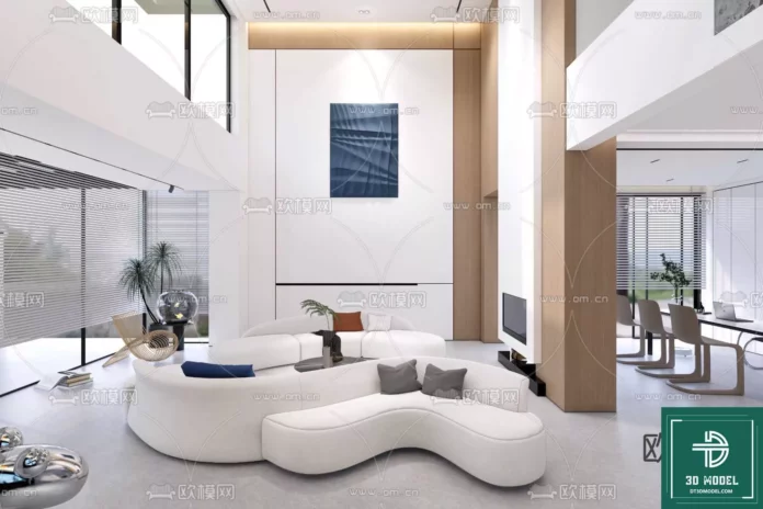 MODERN LIVING ROOM - SKETCHUP 3D SCENE - VRAY OR ENSCAPE - ID10479