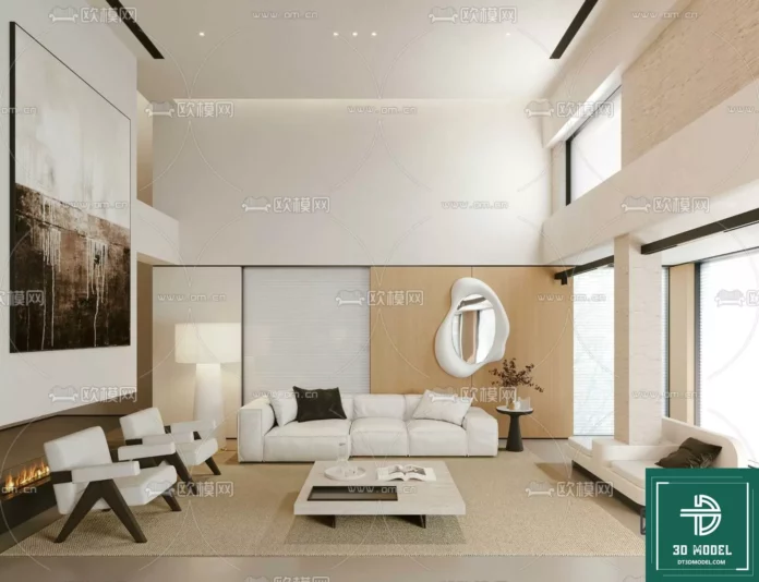 MODERN LIVING ROOM - SKETCHUP 3D SCENE - VRAY OR ENSCAPE - ID10481