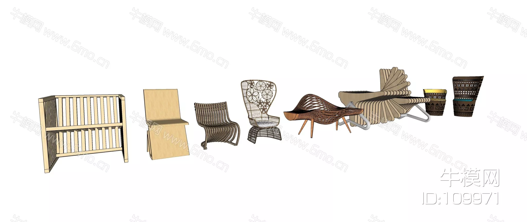 MODERN LOUNGLE CHAIR - SKETCHUP 3D MODEL - ENSCAPE - 109971