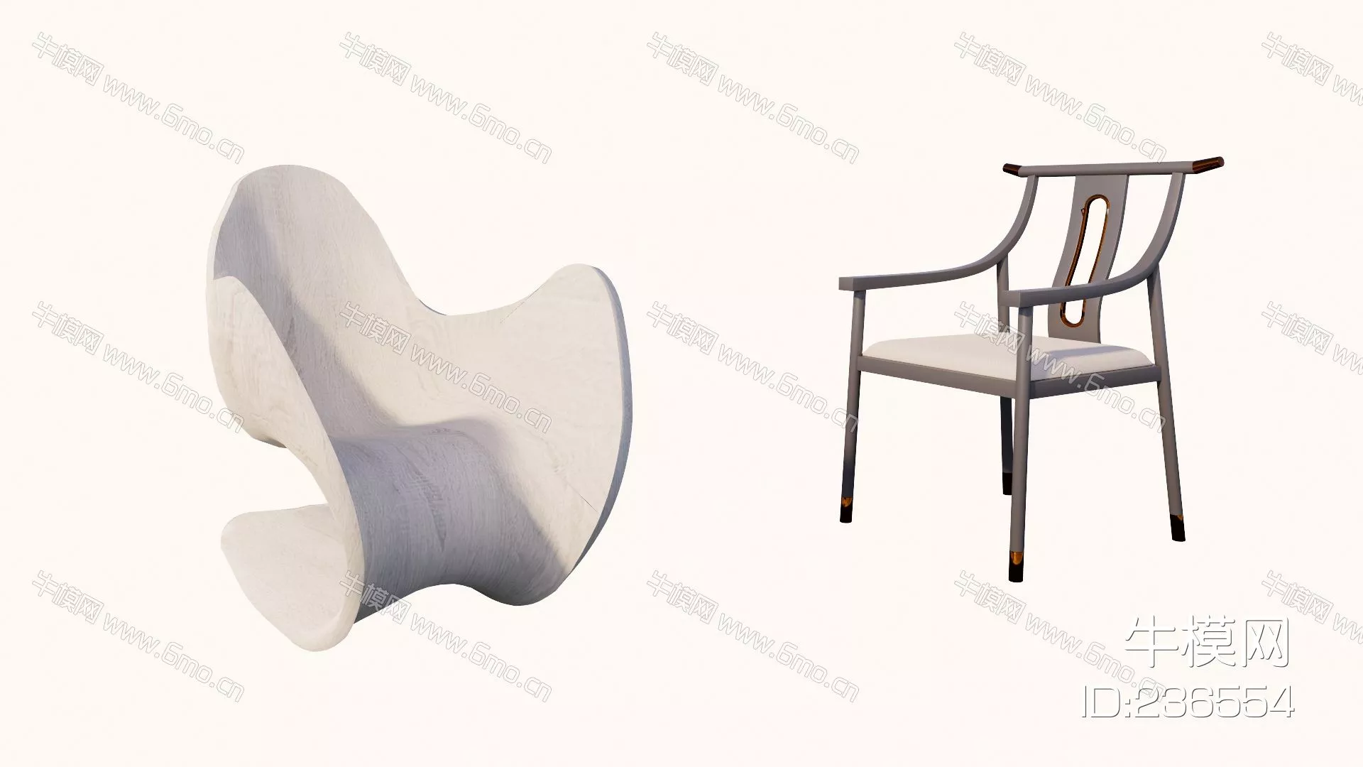 MODERN LOUNGLE CHAIR - SKETCHUP 3D MODEL - ENSCAPE - 236554