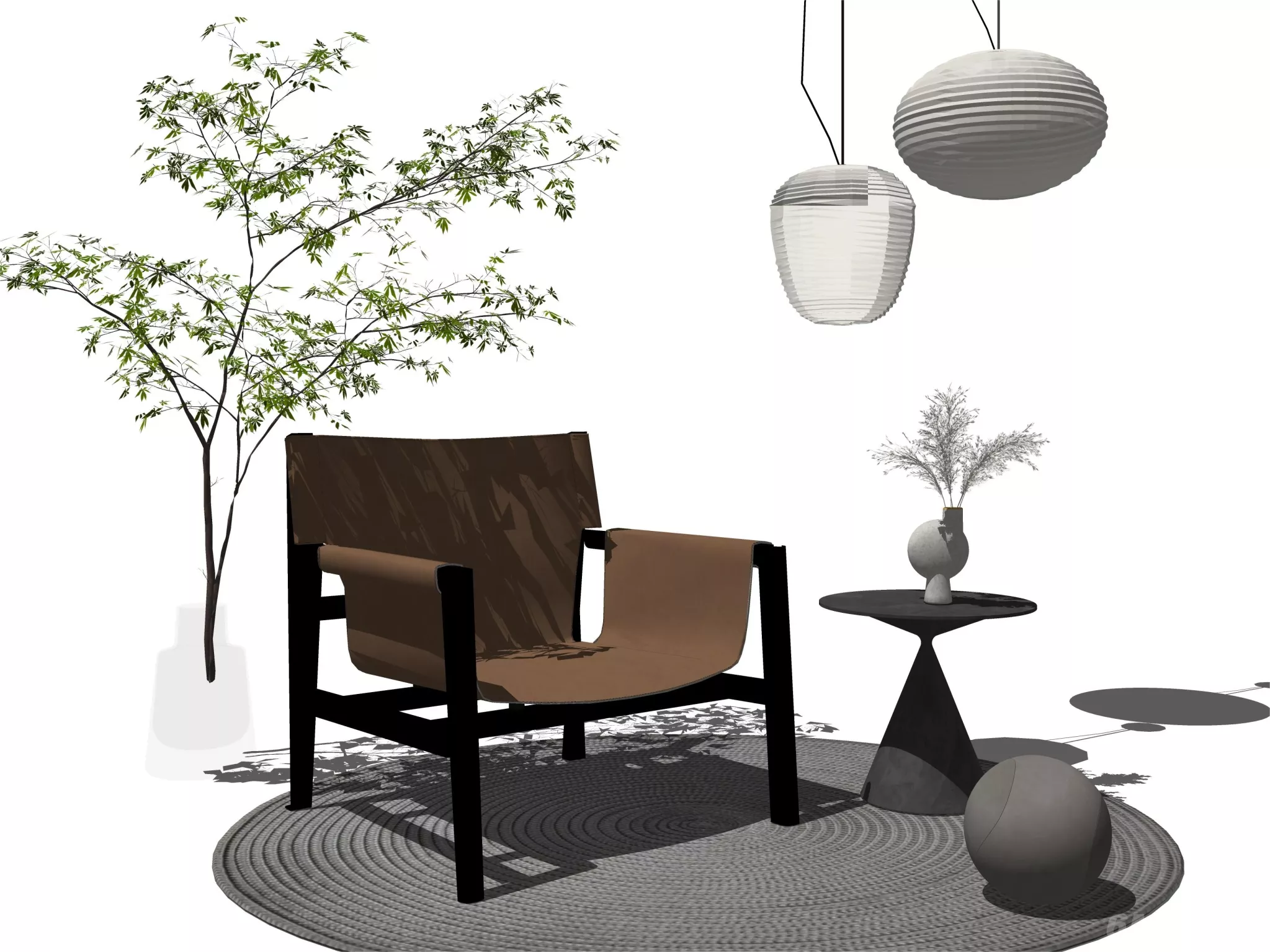 MODERN LOUNGLE CHAIR - SKETCHUP 3D MODEL - ENSCAPE - 249454