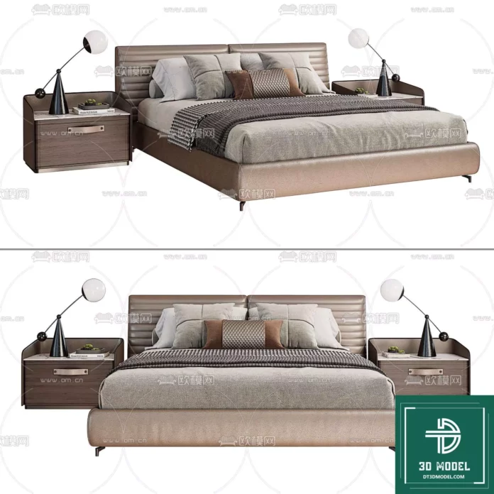 MODERN MINOTTI BED - SKETCHUP 3D MODEL - VRAY OR ENSCAPE - ID10958
