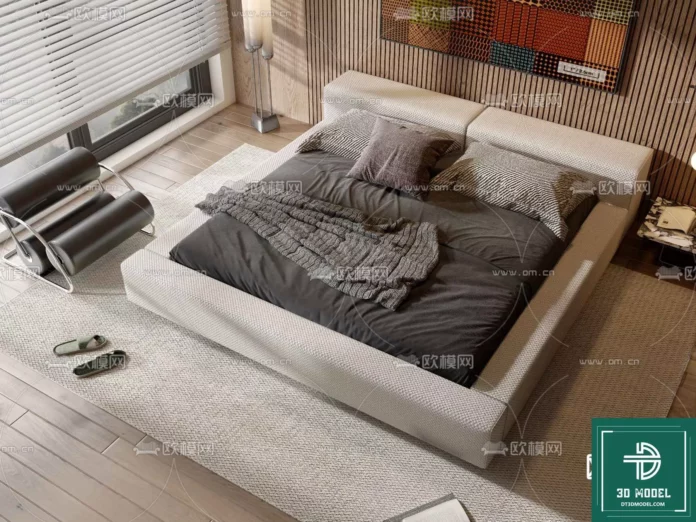 MODERN MINOTTI BED - SKETCHUP 3D MODEL - VRAY OR ENSCAPE - ID11026