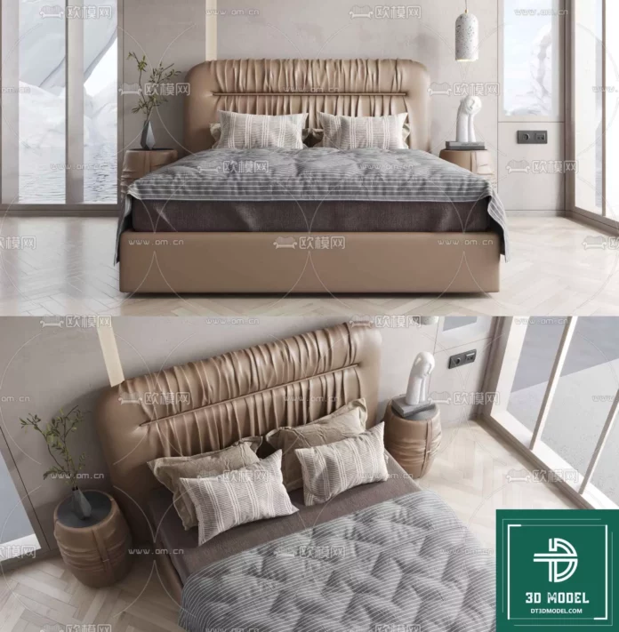MODERN MINOTTI BED - SKETCHUP 3D MODEL - VRAY OR ENSCAPE - ID11029