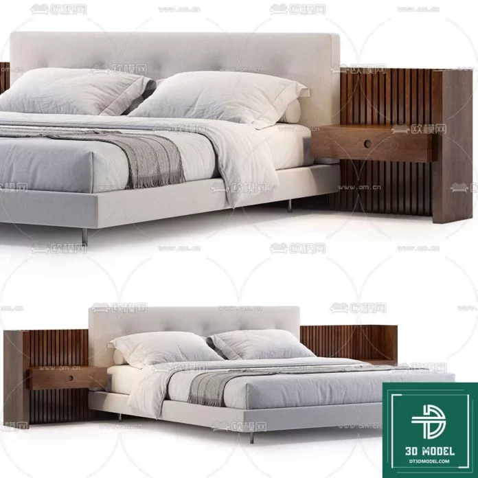 MODERN MINOTTI BED - SKETCHUP 3D MODEL - VRAY OR ENSCAPE - ID11035