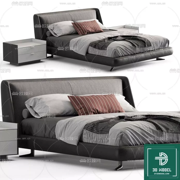MODERN MINOTTI BED - SKETCHUP 3D MODEL - VRAY OR ENSCAPE - ID11054