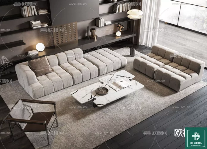 MODERN MINOTTI SOFA - SKETCHUP 3D MODEL - VRAY OR ENSCAPE - ID11073