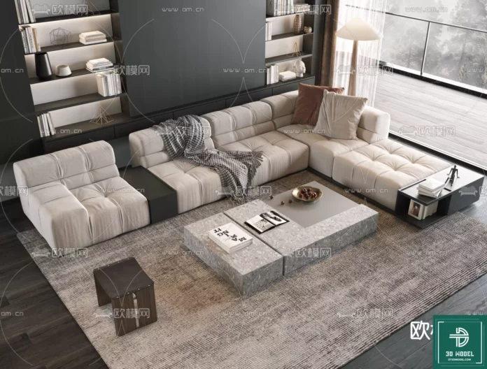 MODERN MINOTTI SOFA - SKETCHUP 3D MODEL - VRAY OR ENSCAPE - ID11119