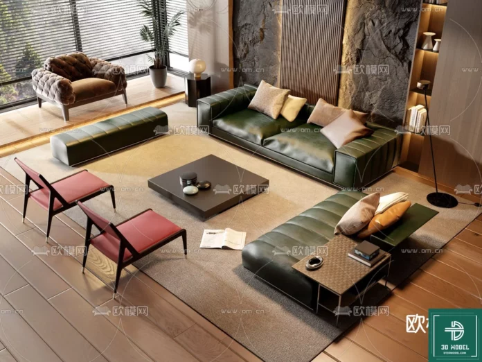 MODERN MINOTTI SOFA - SKETCHUP 3D MODEL - VRAY OR ENSCAPE - ID11140