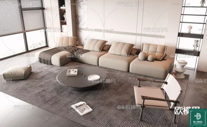 MODERN MINOTTI SOFA - SKETCHUP 3D MODEL - VRAY OR ENSCAPE - ID11156