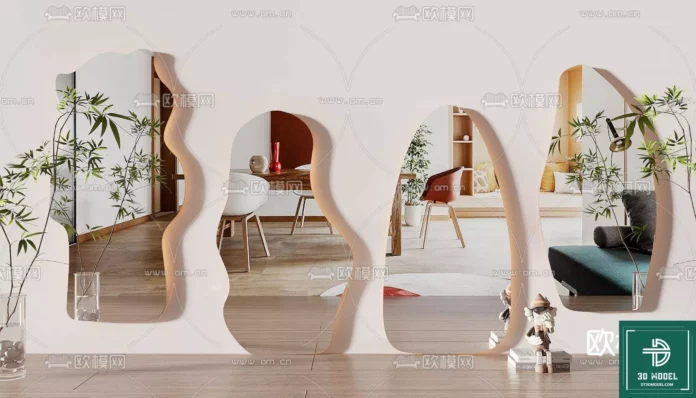 MODERN MIRROR - SKETCHUP 3D MODEL - VRAY OR ENSCAPE - ID11167