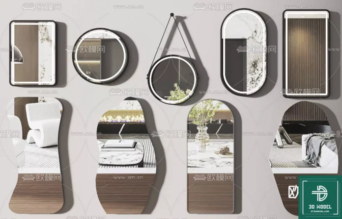 MODERN MIRROR - SKETCHUP 3D MODEL - VRAY OR ENSCAPE - ID11248