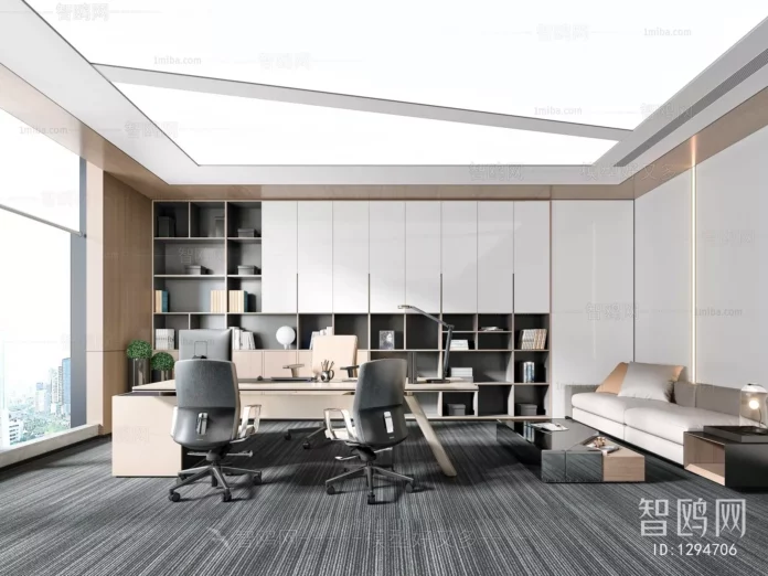 MODERN OFFICE DECOR - SKETCHUP 3D MODEL - VRAY OR ENSCAPE - ID11387