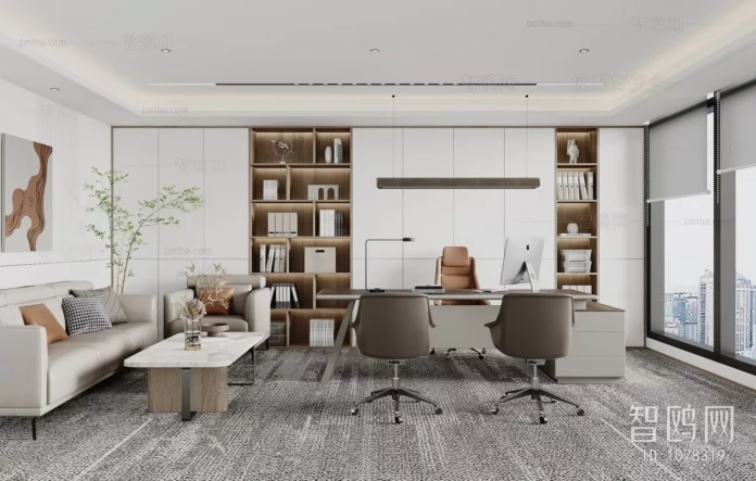 MODERN OFFICE DECOR - SKETCHUP 3D MODEL - VRAY OR ENSCAPE - ID11393