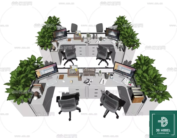 MODERN OFFICE FURNITURE - SKETCHUP 3D MODEL - VRAY OR ENSCAPE - ID11426