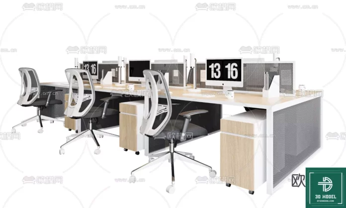 MODERN OFFICE FURNITURE - SKETCHUP 3D MODEL - VRAY OR ENSCAPE - ID11432